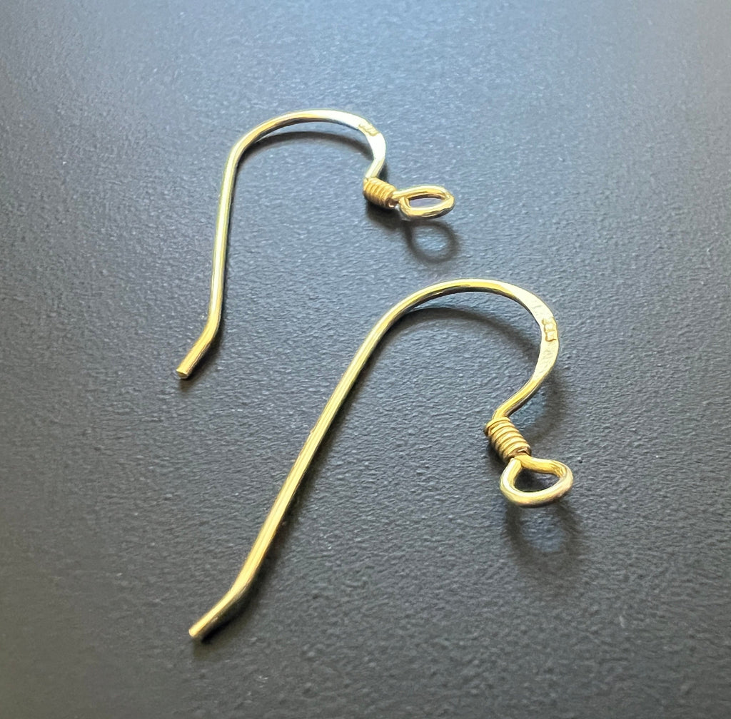 Ohrhaken vergoldetes 925-Silber, offene Öse, 25 × 14 mm | F42