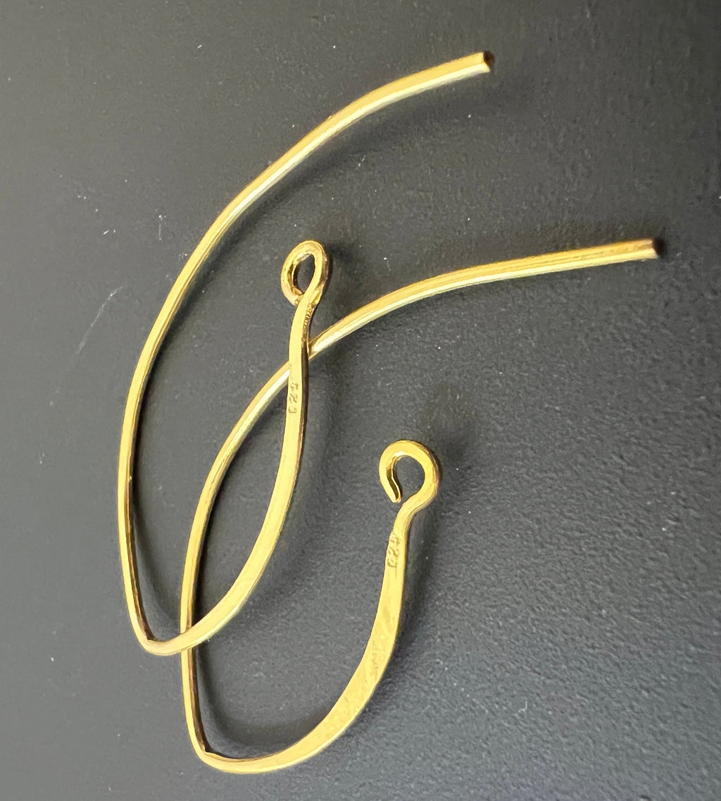Ohrhaken vergoldetes 925-Silber, 43 × 19 mm, Draht 1 mm | F44