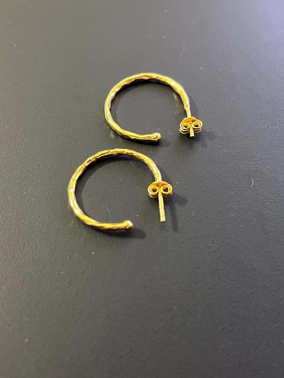 Gold-plated 925 sterling silver hoop earrings, patterned, 1.5–4.5 cm