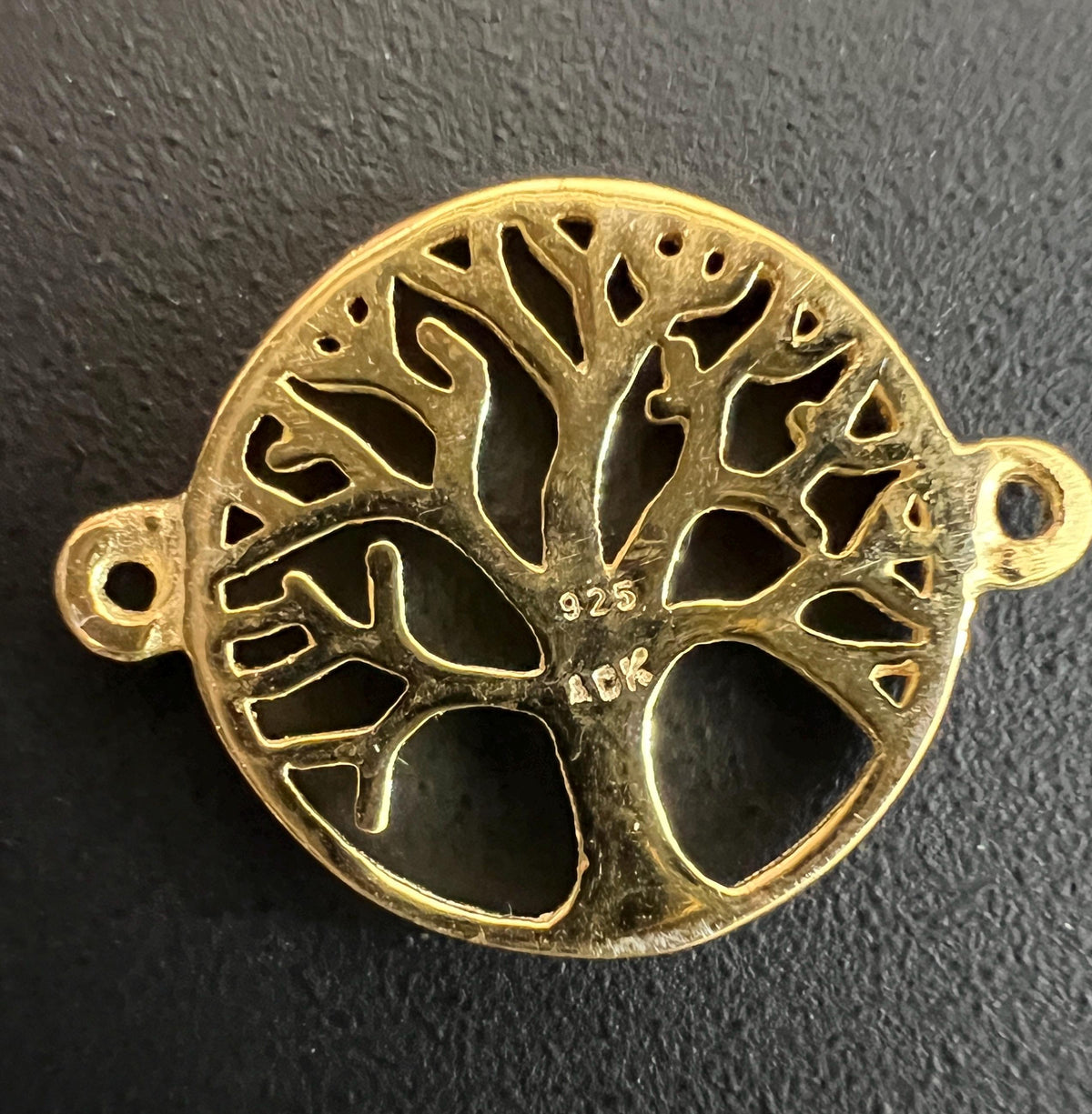 Lebensbaum Zwischenelement vergoldetes 925-Silber, 19 mm | T42