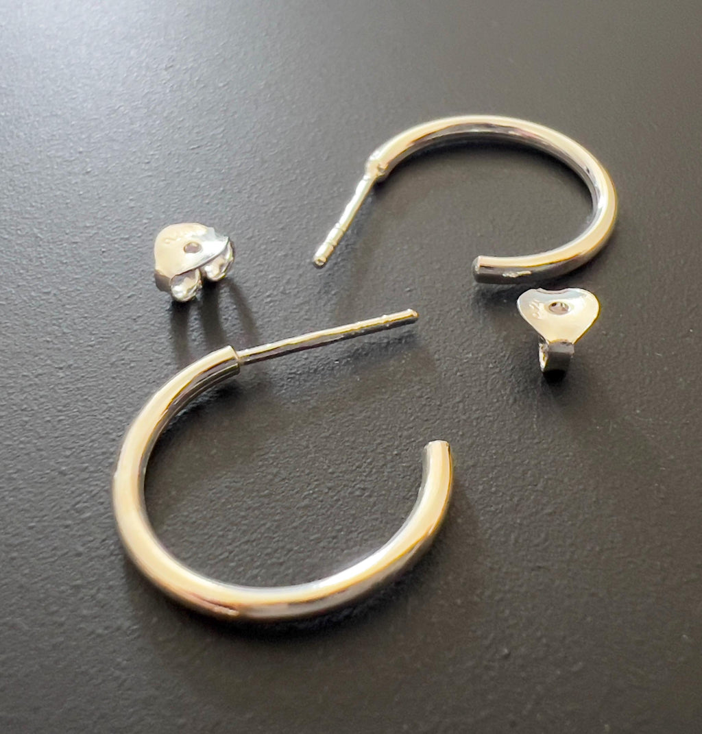 Hoop earrings 925 silver, open, 14–30 mm