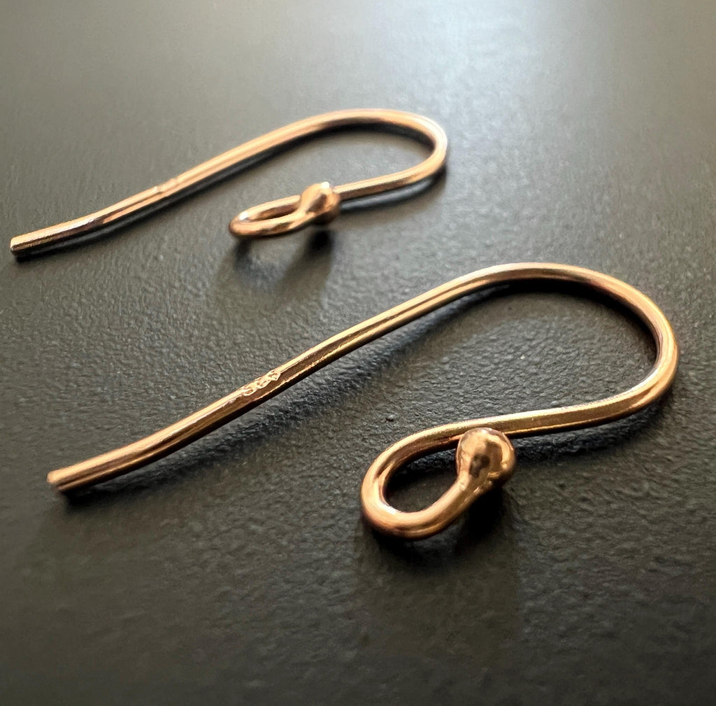 Ohrhaken 925-Silber rosévergoldet, 22 × 11 mm, Draht 0,9 mm | B7
