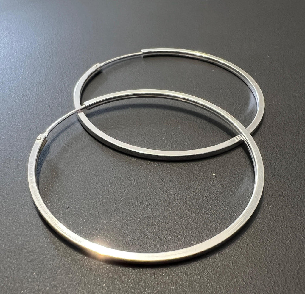 Creolen 925-Silber, eckig, geschlossen, 14 – 40 mm