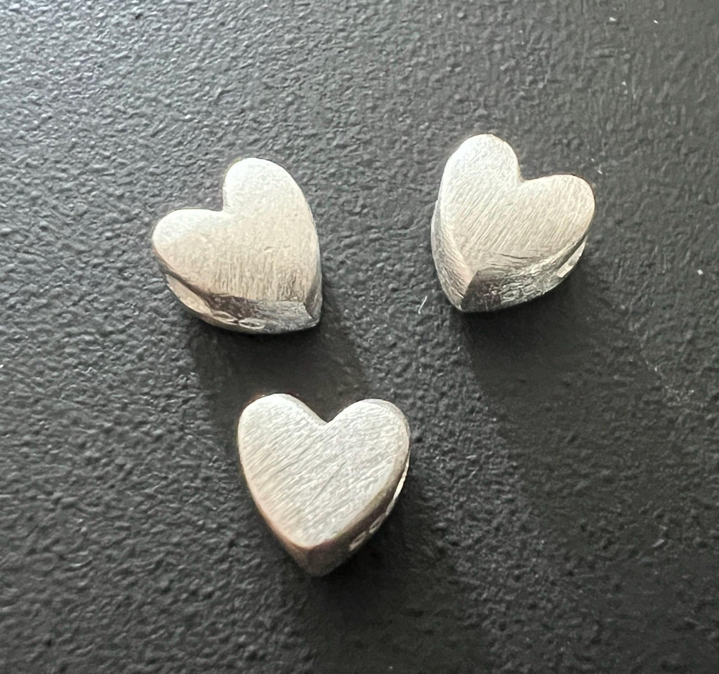 Herz Perle, 925-Silber oder vergoldet, matt, 5 × 5 mm
