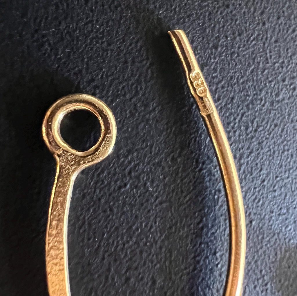 Ohrhaken 925-Silber, vergoldet oder rosévergoldet, 24 × 9 mm