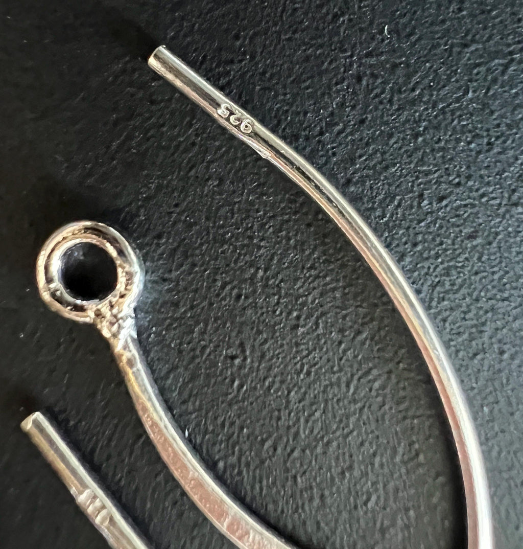 Ohrhaken 925-Silber, vergoldet oder rosévergoldet, 24 × 9 mm