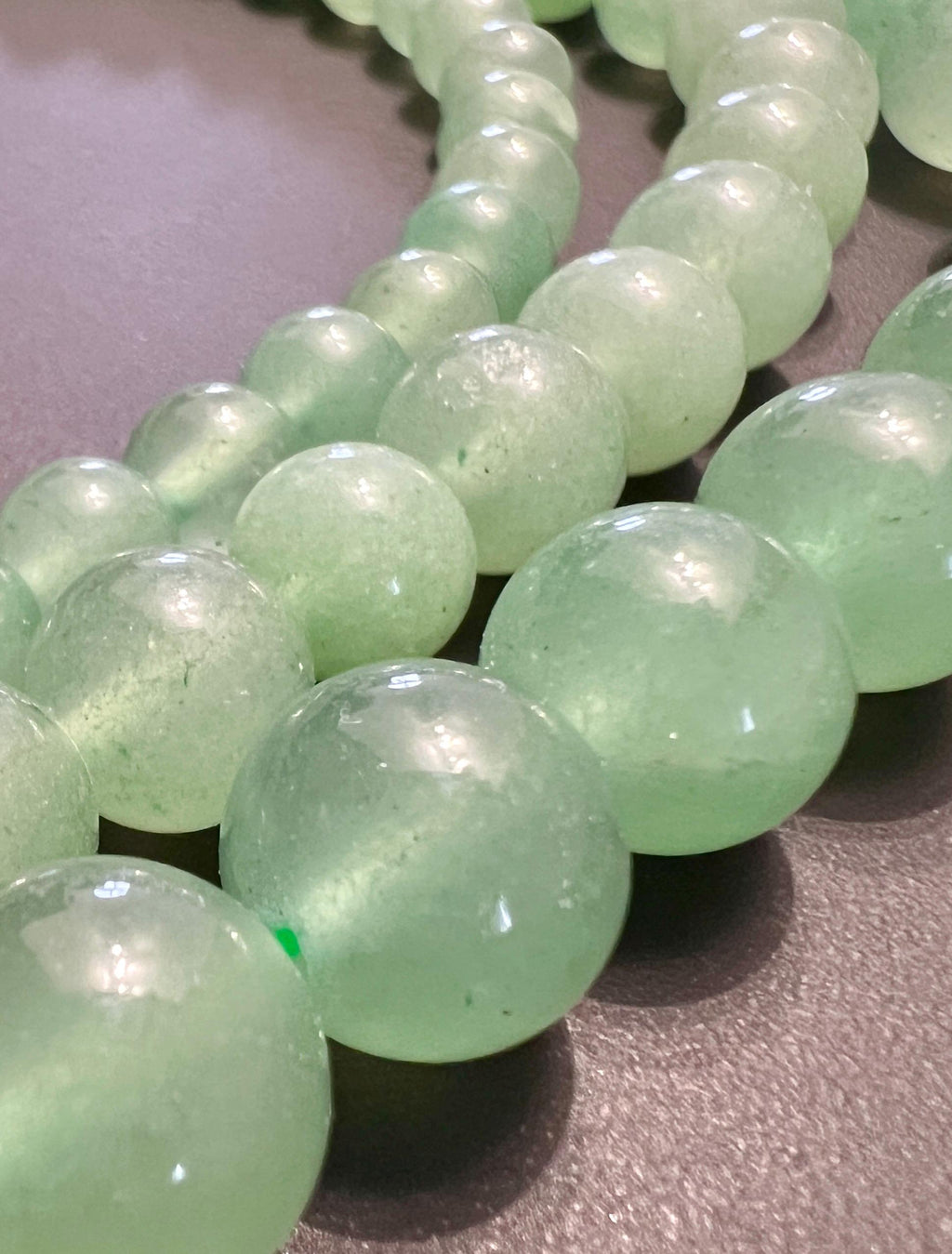 Grüner Aventurin Kugeln Strang, 6,5 – 10,5 mm