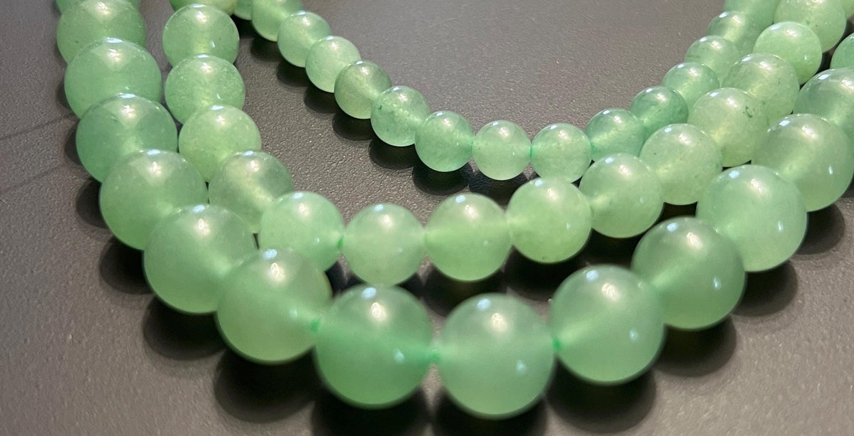 Grüner Aventurin Kugeln Strang, 6,5 – 10,5 mm