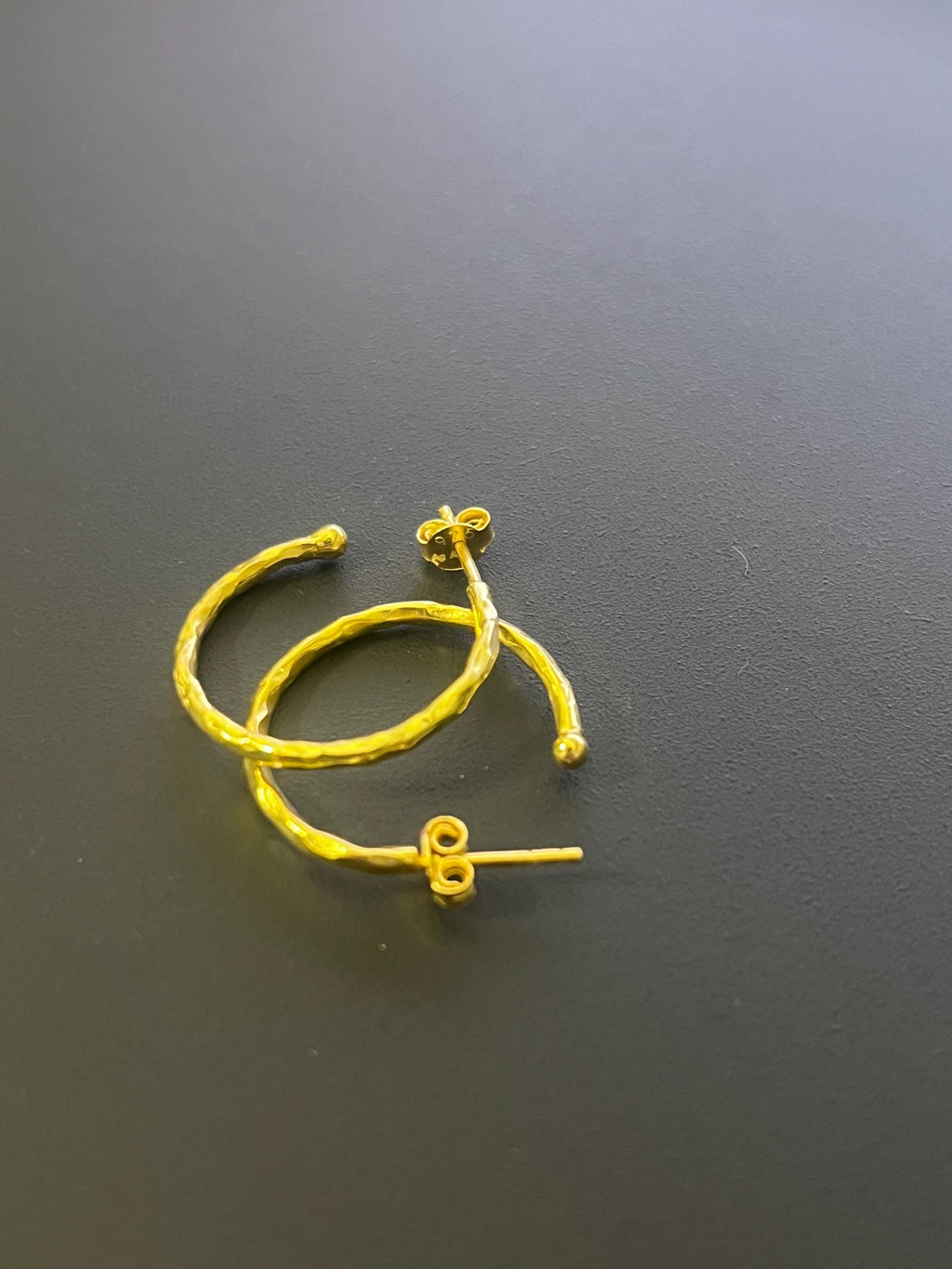 Gold-plated 925 sterling silver hoop earrings, patterned, 1.5–4.5 cm