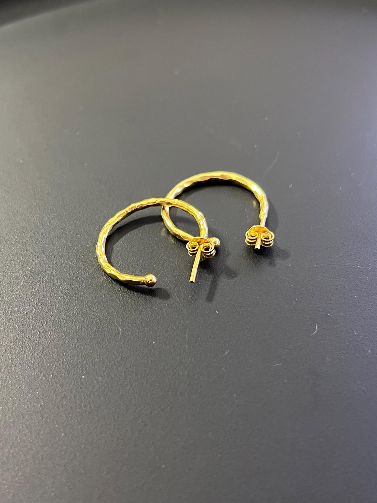Gold-plated 925 sterling silver hoop earrings, patterned, 1.5–4.5 cm