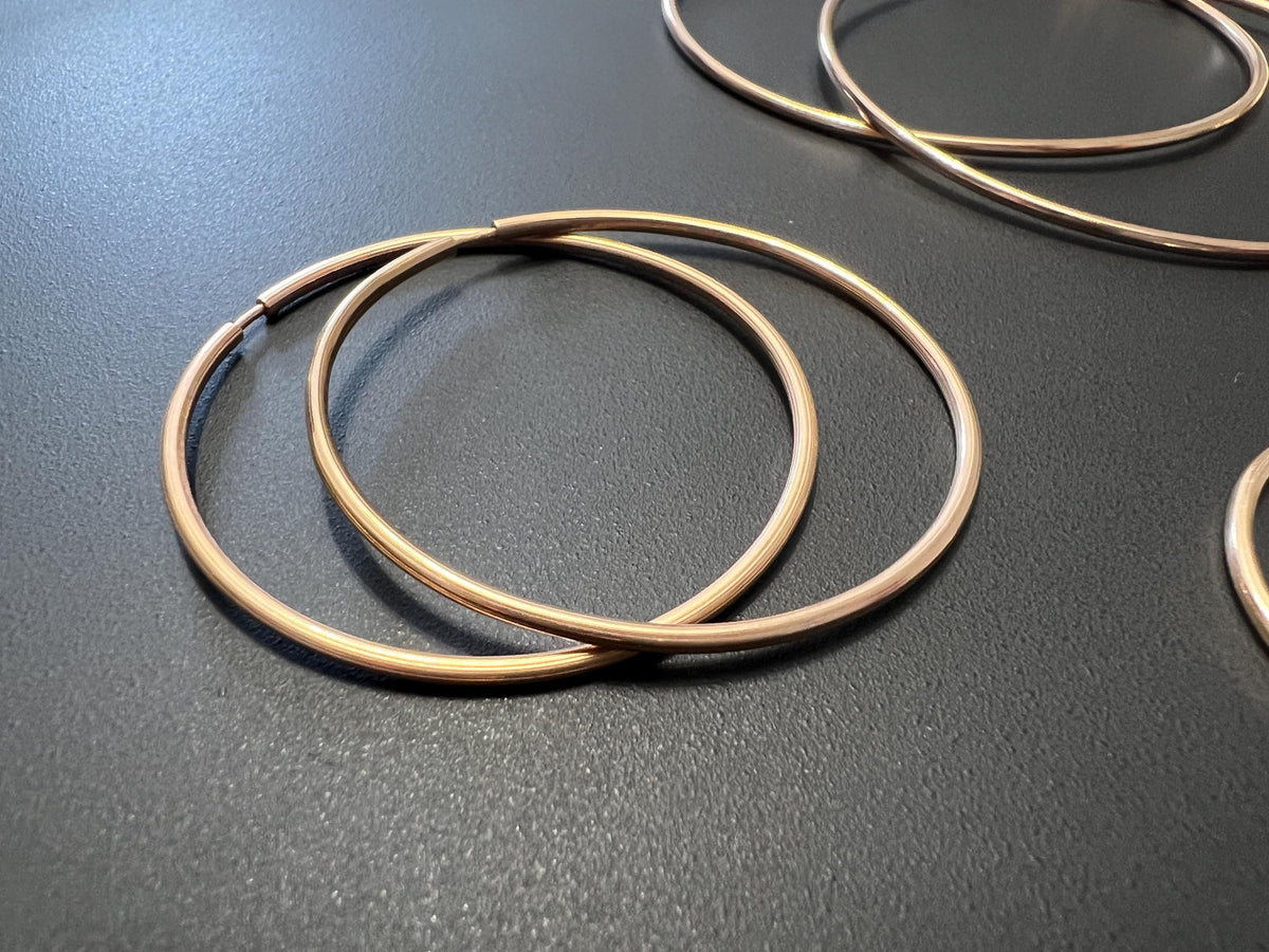 Creolen 925-Silber rosévergoldet, 1,5 mm, 20–70 mm