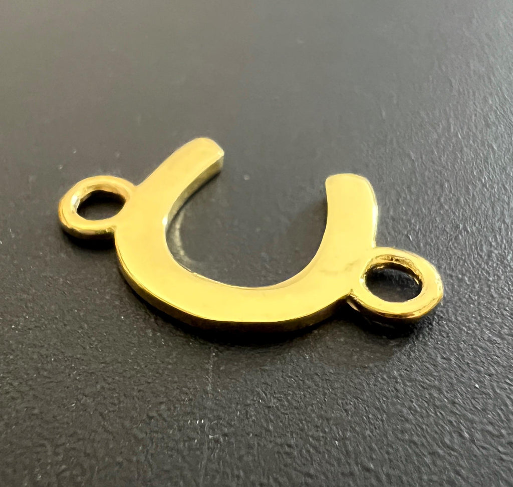 Hufeisen Zwischenelement vergoldetes 925-Silber, 19 × 12 mm | T47