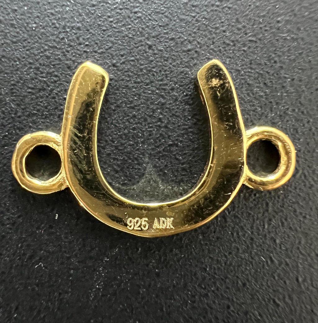 Hufeisen Zwischenelement vergoldetes 925-Silber, 19 × 12 mm | T47