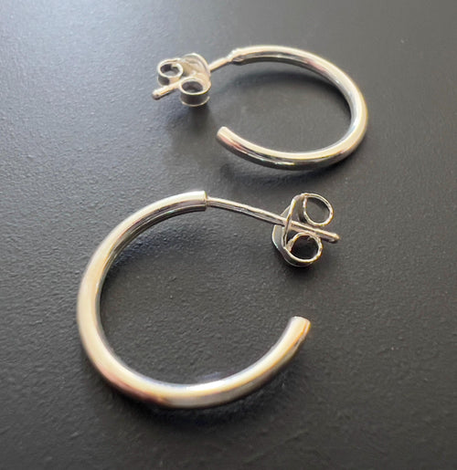 Hoop earrings 925 silver, open, 14–30 mm