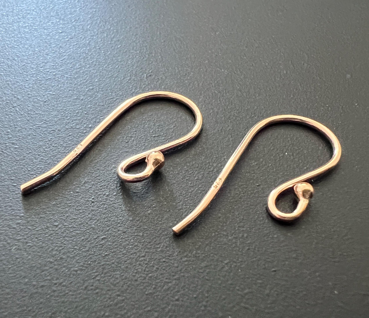 Ohrhaken 925-Silber rosévergoldet, 22 × 11 mm, Draht 0,9 mm | B7