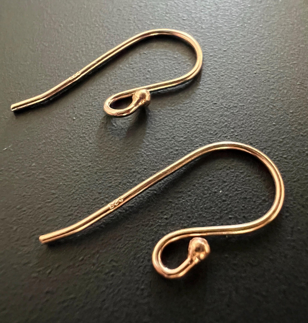 Ohrhaken 925-Silber rosévergoldet, 22 × 11 mm, Draht 0,9 mm | B7
