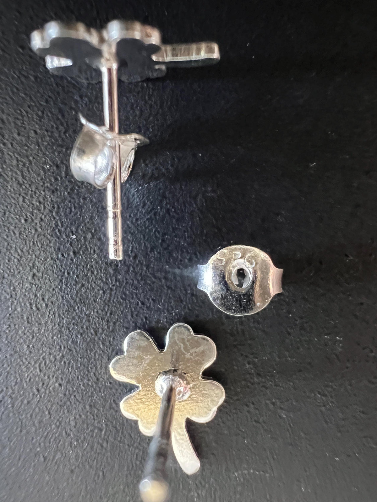 Glücksklee Ohrstecker 925-Silber, 10 × 7 mm - T78