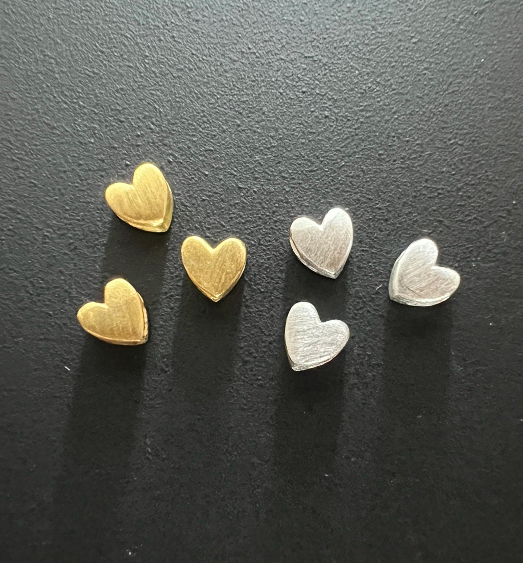 Herz Perle, 925-Silber oder vergoldet, matt, 5 × 5 mm