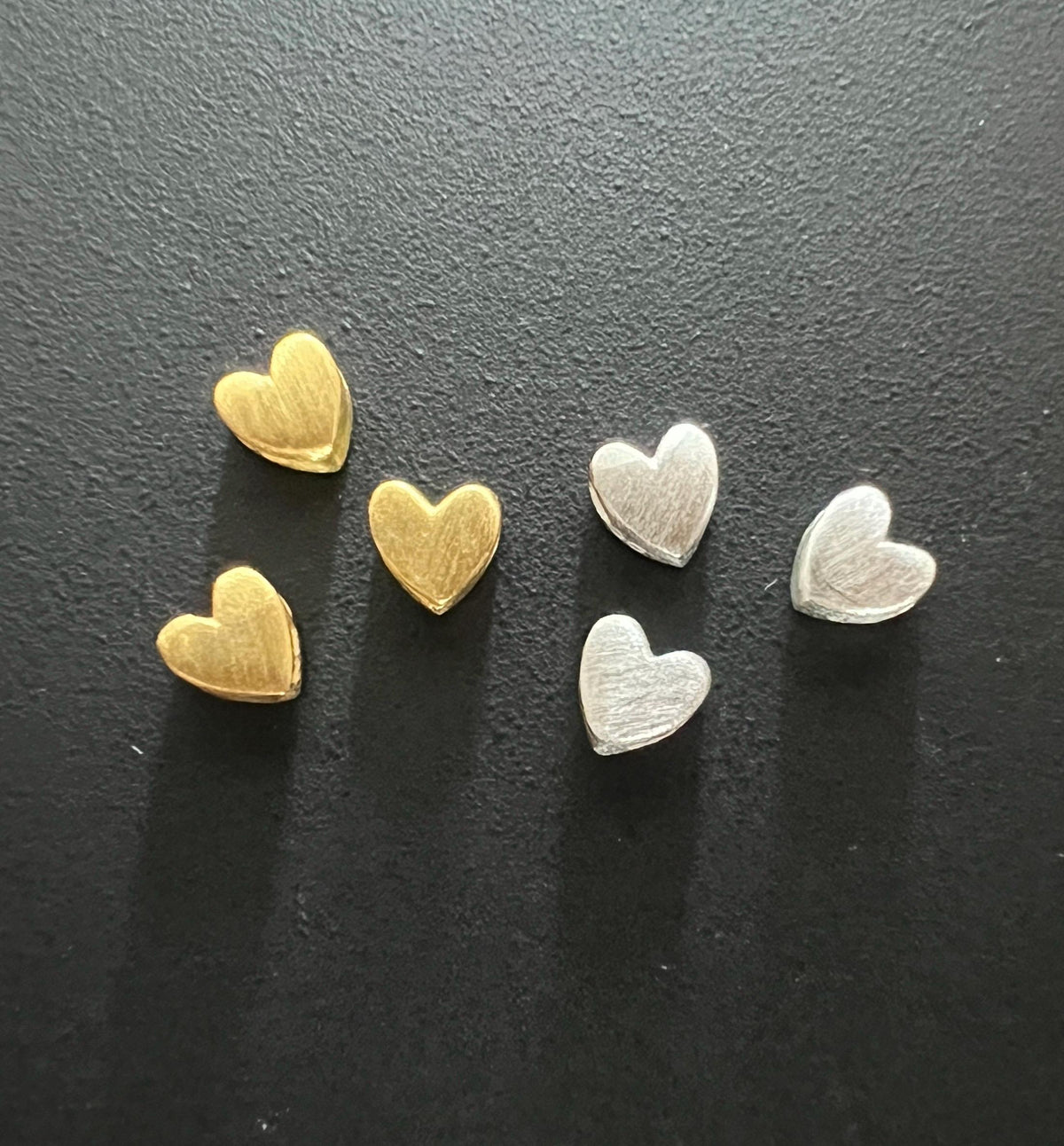 Herz Perle, 925-Silber oder vergoldet, matt, 5 × 5 mm