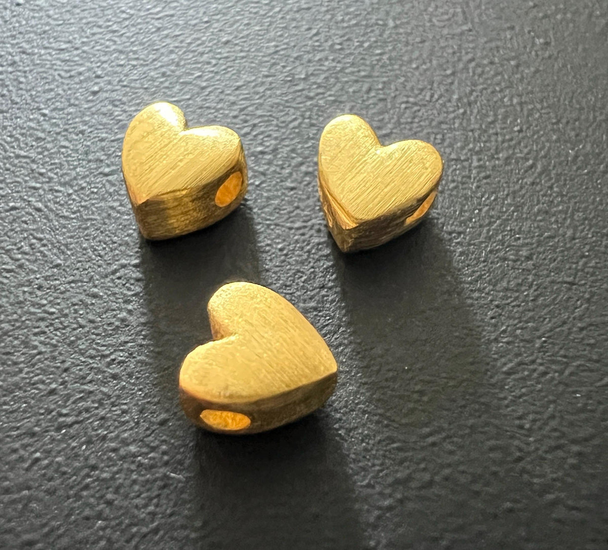 Herz Perle, 925-Silber oder vergoldet, matt, 5 × 5 mm