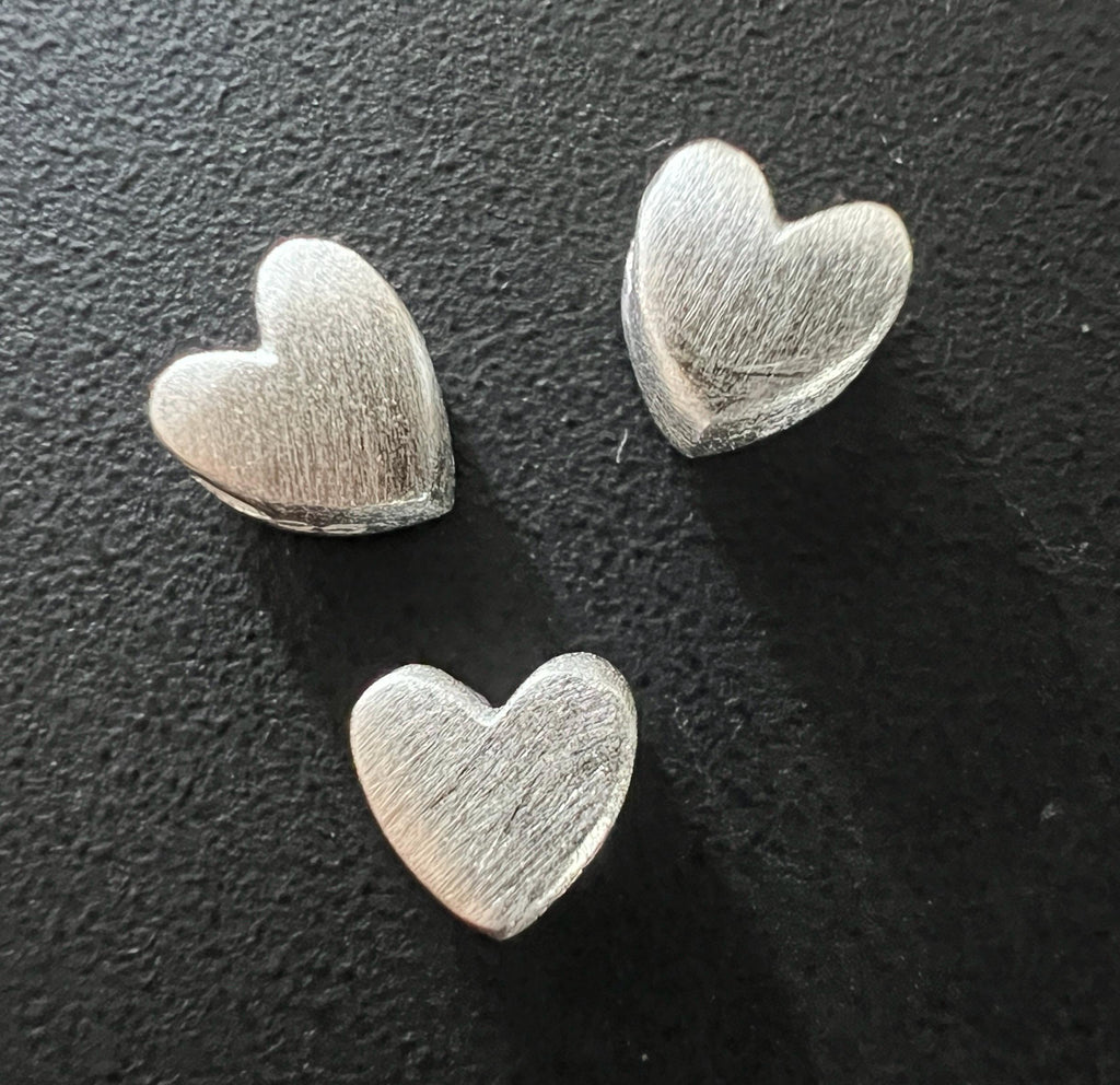 Herz Perle, 925-Silber oder vergoldet, matt, 5 × 5 mm