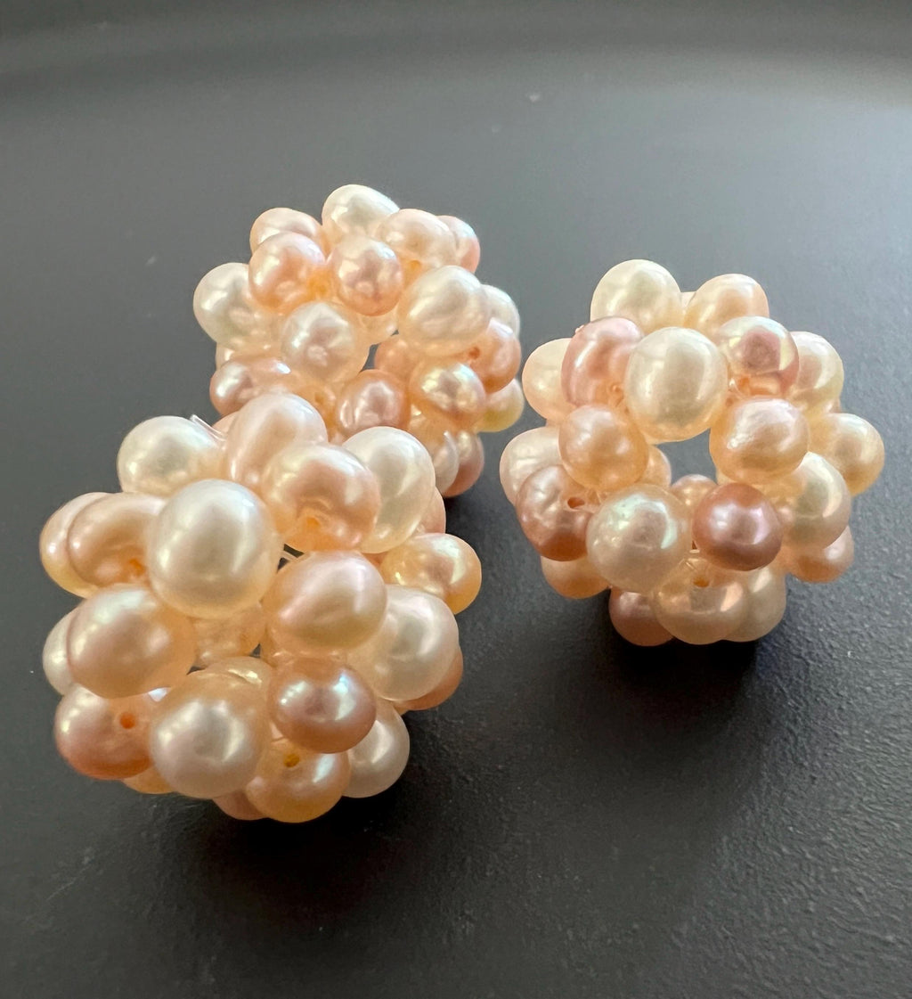 Süßwasserperlen Kugel, geflochten, multicolor, 17 mm | D64