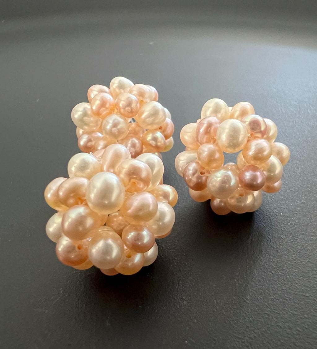 Süßwasserperlen Kugel, geflochten, multicolor, 17 mm | D64