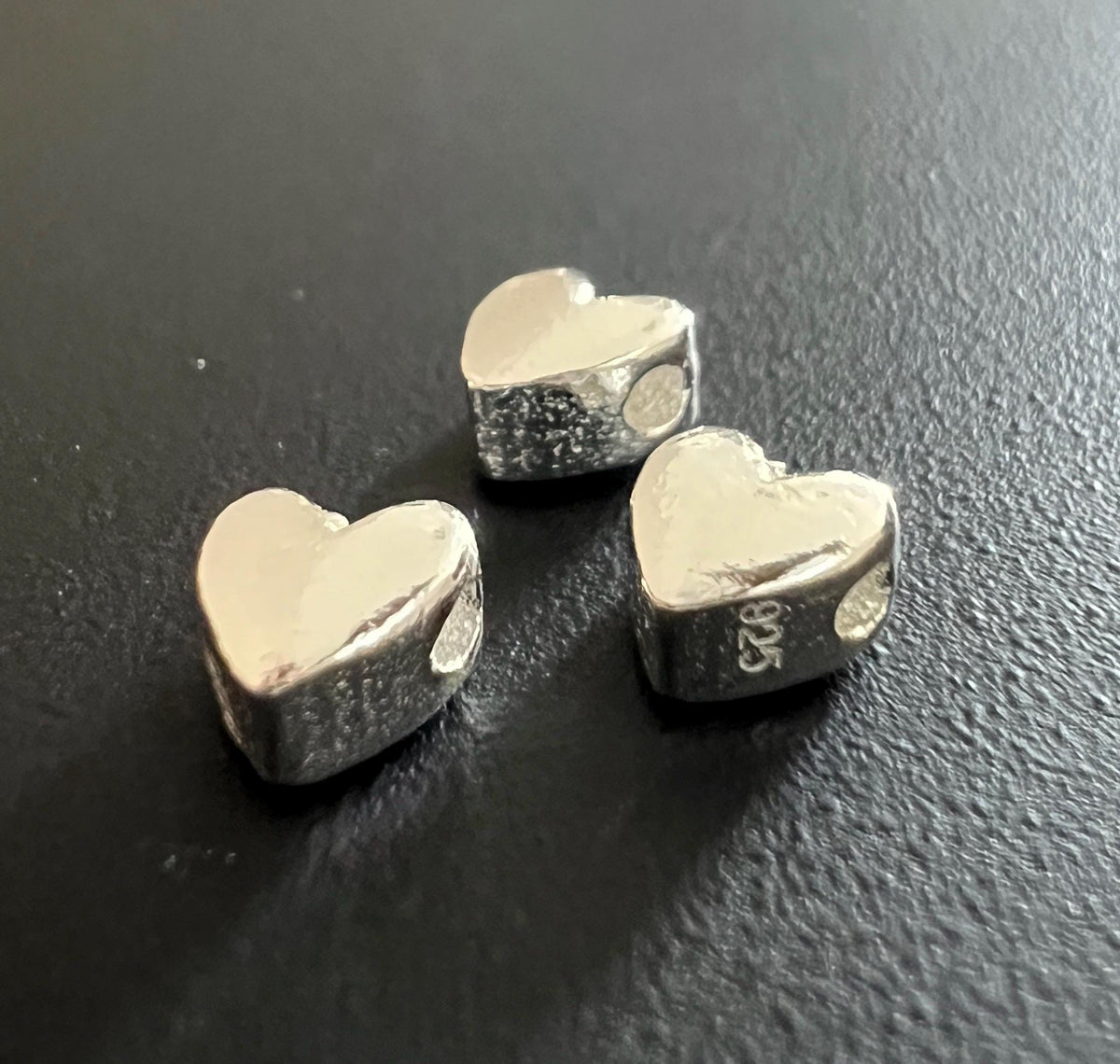 Herz, 925-Silber, poliert, quer gebohrt | B30
