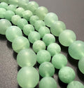 Grüner Aventurin Strang, Kugeln, matt, 6,5 mm & 8 mm