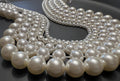 Shell pearl beads strand, white, 4 – 12 mm