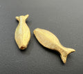Fisch Perle, vergoldetes 925-Silber, gebürstet, 20 × 7,5 mm | F49