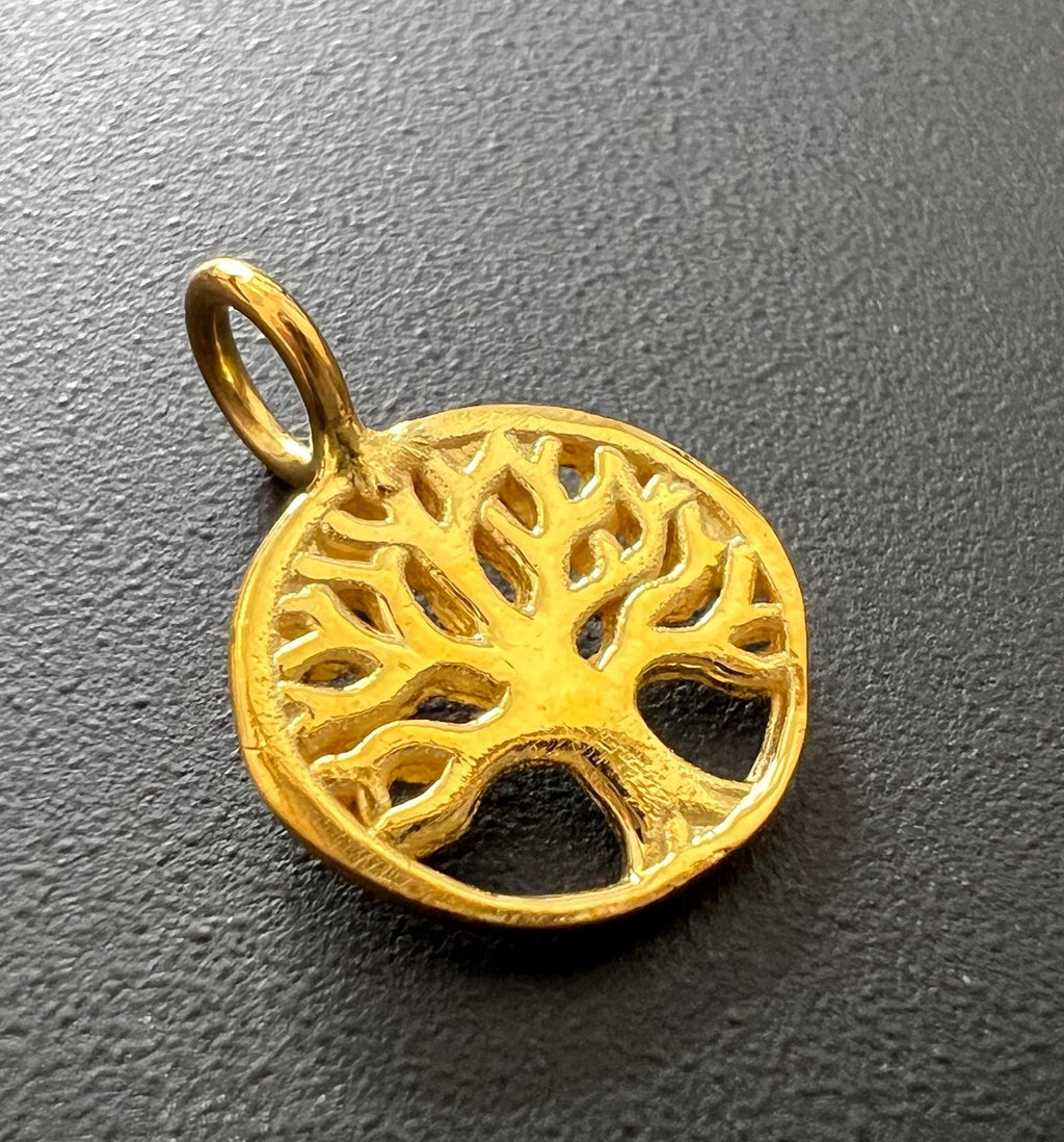 Lebensbaum Anhänger 925-Silber oder vergoldet, 11 mm