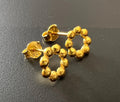Ball stud earrings gold-plated 925 sterling silver, 9 mm | T30