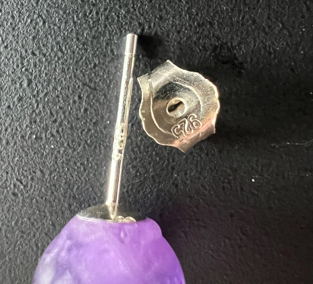 Ohrstecker Bergkristall oder Amethyst, 925-Silber, 8 mm