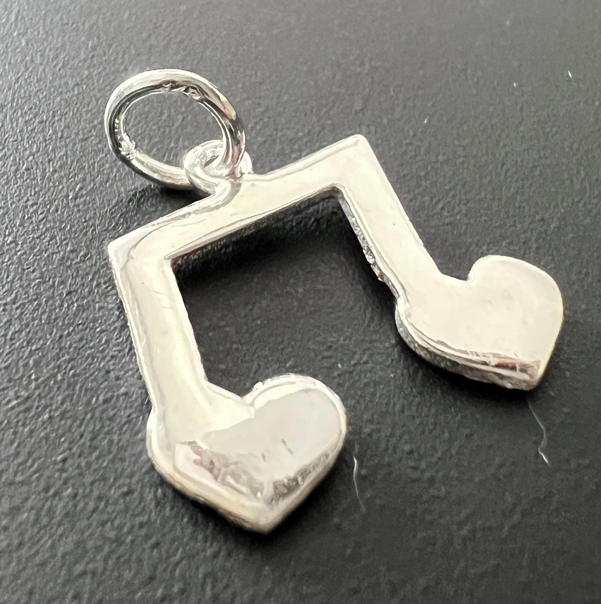 Music note pendant 925 silver, 10 mm & 18 mm, 2 variants