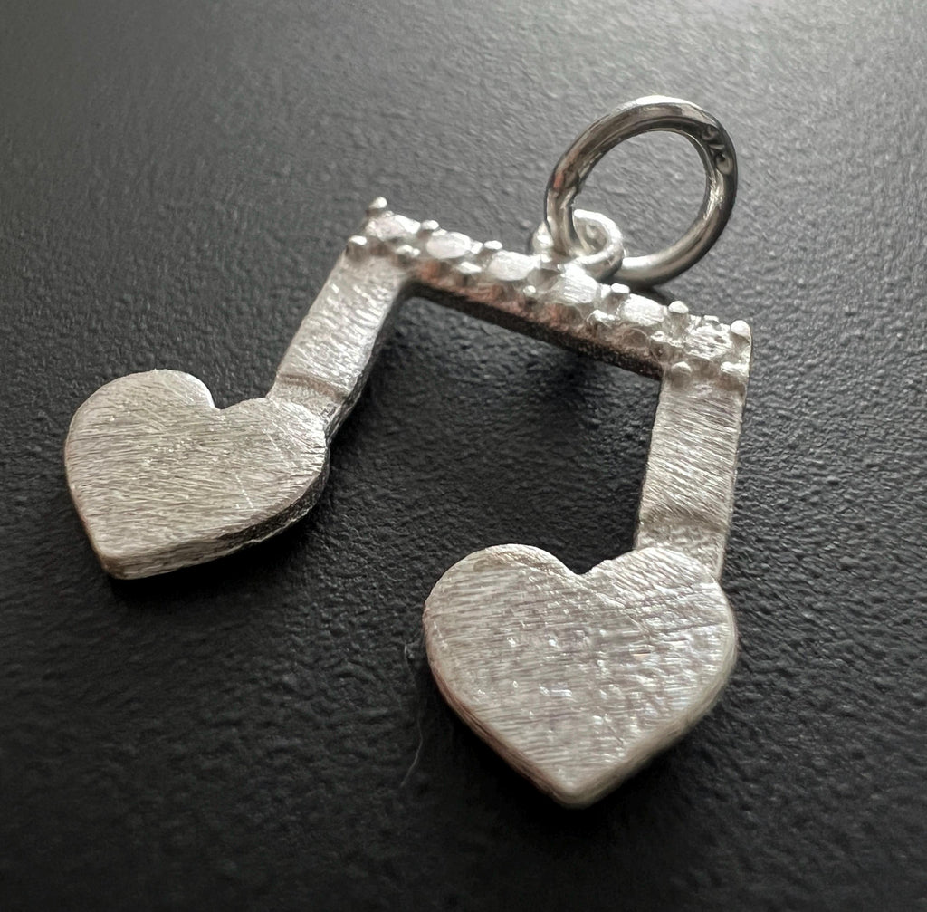 Music note pendant 925 silver, 10 mm & 18 mm, 2 variants
