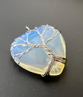 Herz Anhänger Opal-Glas oder Rosenquarz, 30 mm