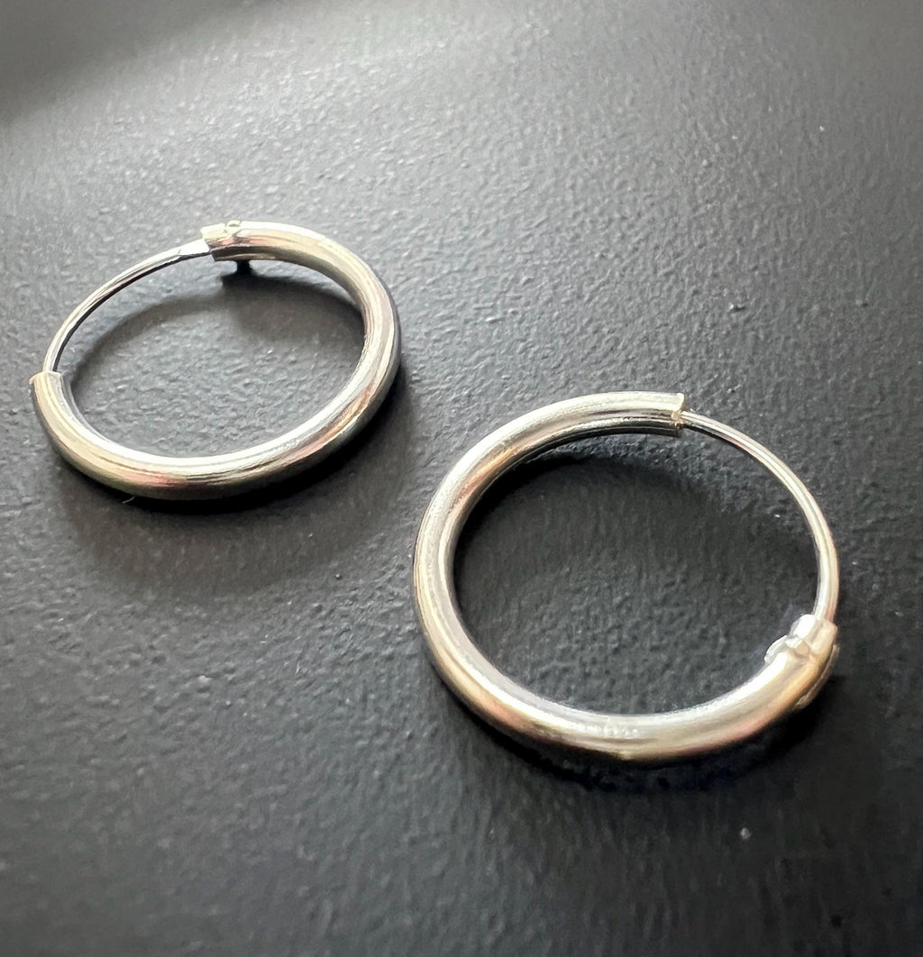 Creole earrings 925 sterling silver, extra small, 10 – 14 mm