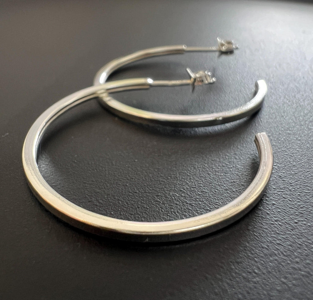 Creolen 925-Silber, offen, eckig, 30 mm | BX6