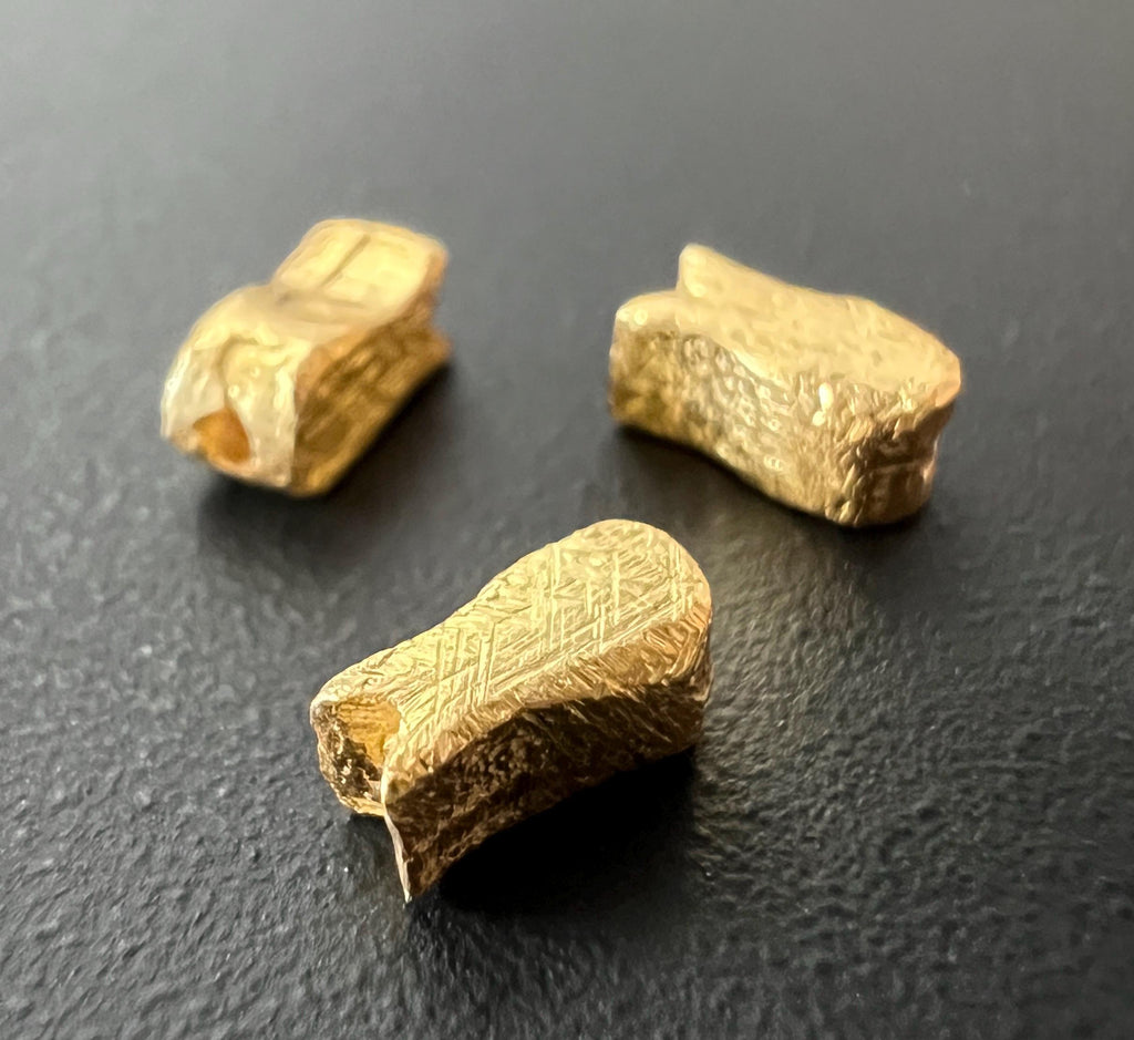 Fish pearl, 925 silver or gold-plated, brushed, 6 × 3 mm