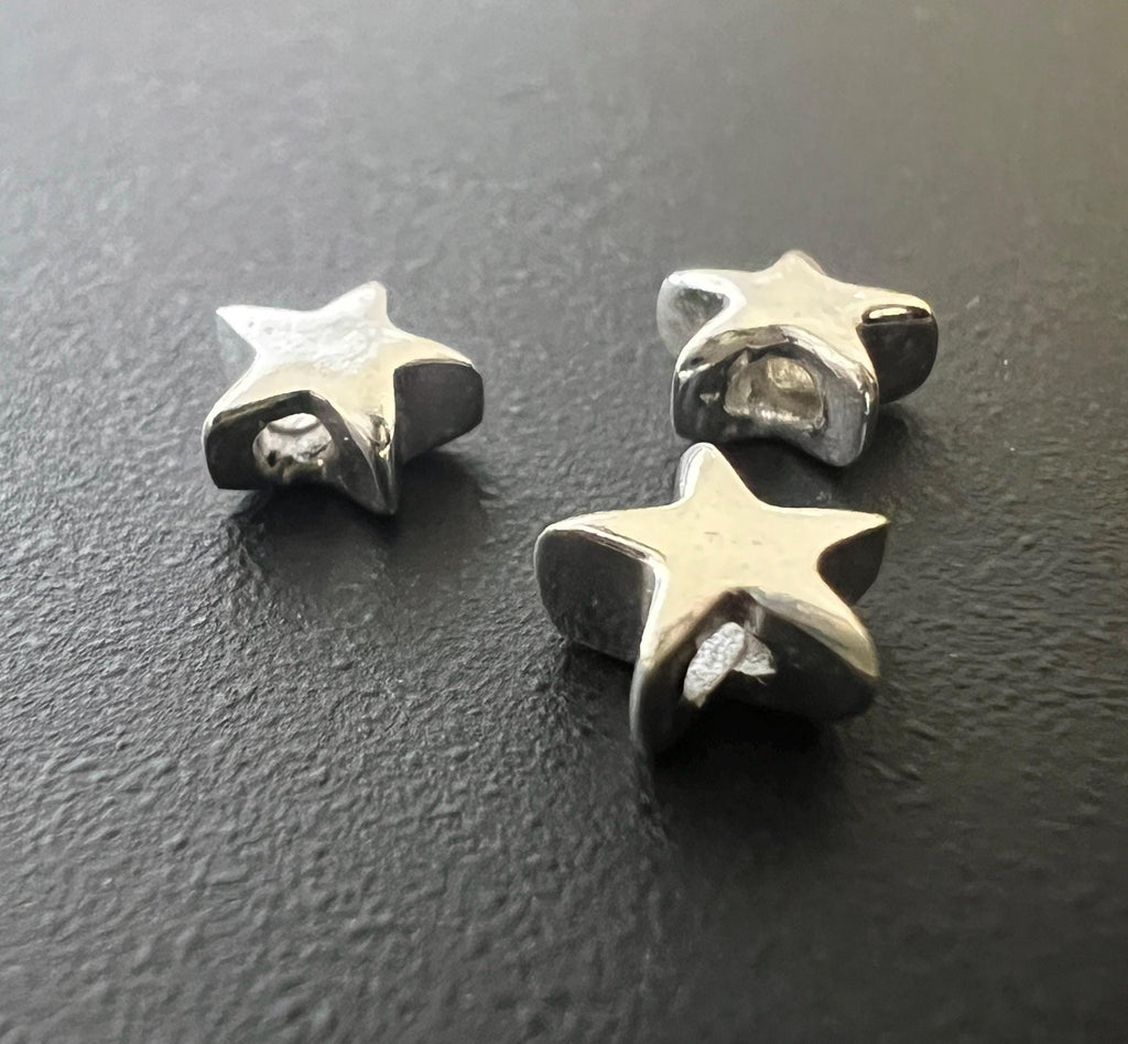 Stern, 925-Silber, glatt, 6 × 2,5 mm | B46