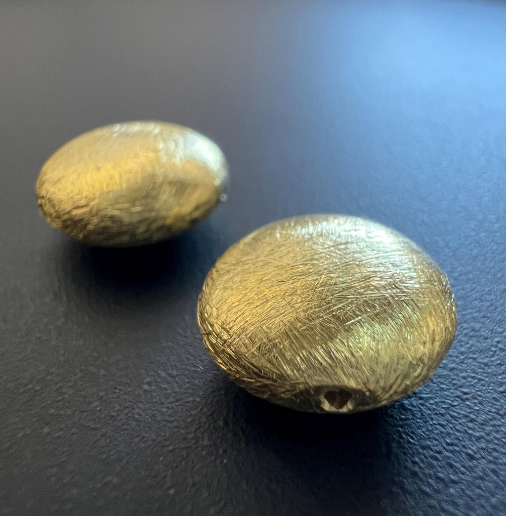 Coin / lens, gold-plated 925 sterling silver, brushed, 6 – 12 mm