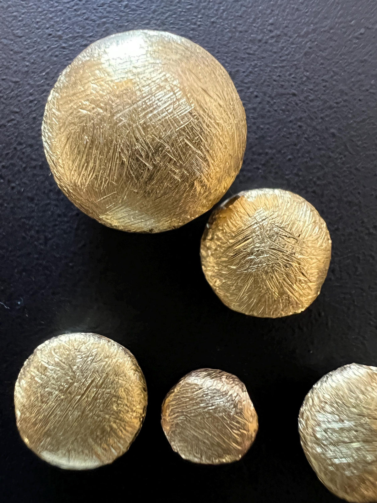 Coin / lens, gold-plated 925 sterling silver, brushed, 6 – 12 mm