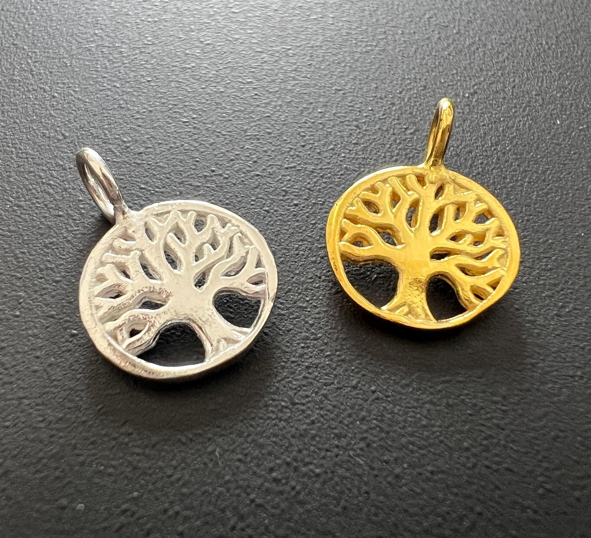 Lebensbaum Anhänger 925-Silber oder vergoldet, 11 mm
