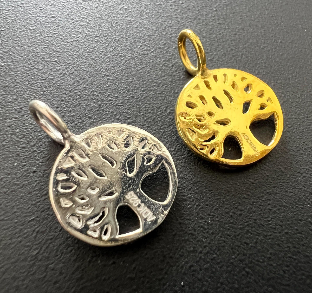 Lebensbaum Anhänger 925-Silber oder vergoldet, 11 mm