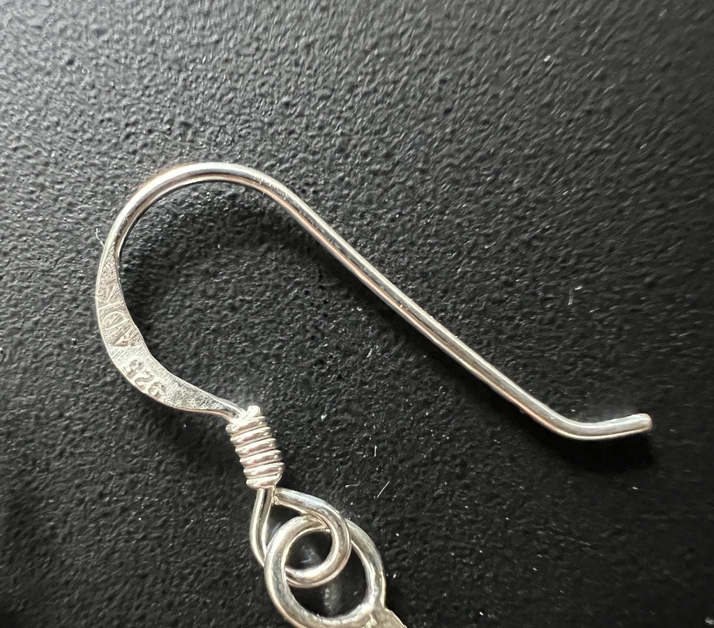 Hängeohrringe 925-Silber, mehrreihig, Kugel & Ring, 65 mm | T87
