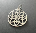 Mandala Anhänger 925-Silber, Blumenornament, 19 mm | T89
