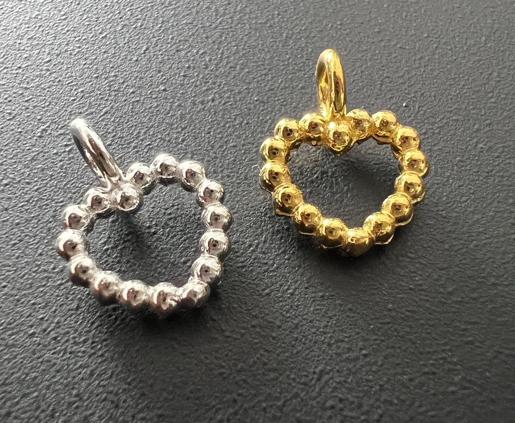Herz Anhänger 925-Silber oder vergoldet, 10 × 10 mm