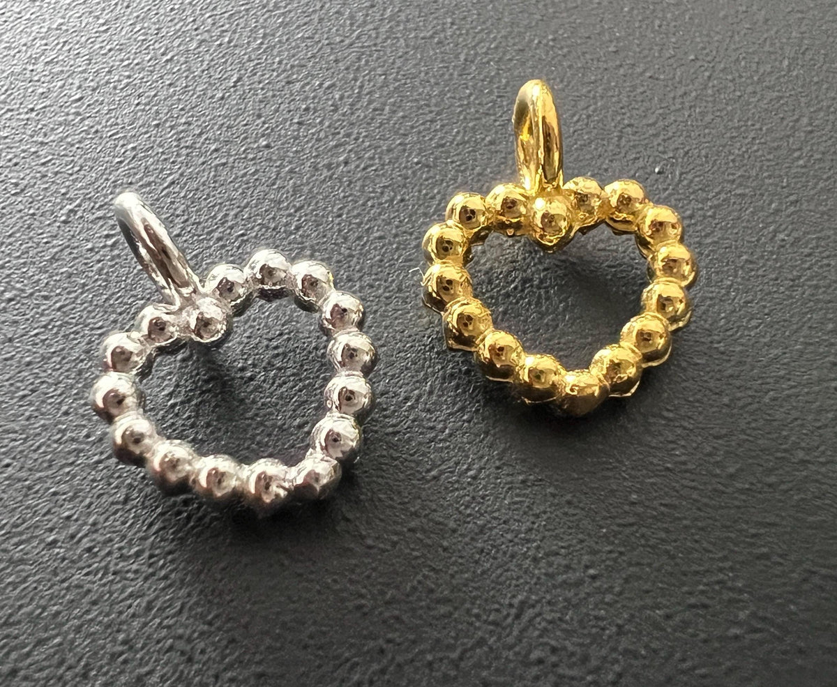 Herz Anhänger 925-Silber oder vergoldet, 10 × 10 mm