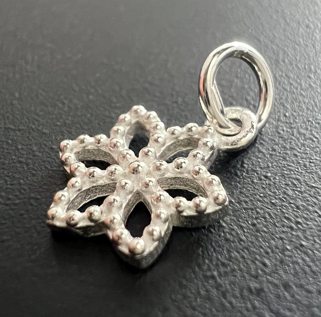 Blumen Anhänger 925-Silber, Kugelblume, 10 mm | T92